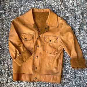 Cropped Vintage Leather Jacket